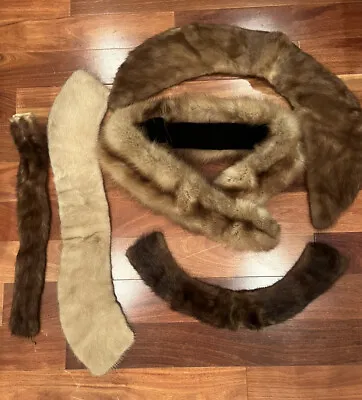 MINK Fur Collars LOT OF 5 (Longest With Clips) Vintage - Various Colors • $30