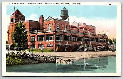 Detroit Michigan~Masonic Country Club~Lake Saint Clair~Water Tower~1924 Postcard • $8.99