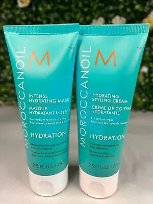 MOROCCANOIL Intense Hydrating Hair Mask + Hydrating Styling Cream (2 X2.5 Oz) - • $24.95