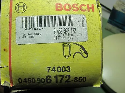 NOS Bosch 0450906172 Diesel Fuel Filter Golf Jetta 1.6L L4 1985-1992 • $20