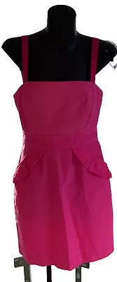 J Crew - Pink Strapless Ruffle Pocket Dress  COTTON SILK Size 8 US4 • $12
