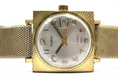 Vintage Benrus 17j Date Dial Fancy 30.5mm Case Running Mens Wristwatch • $39.99