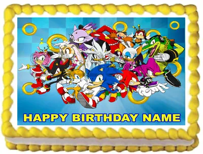 $8.95 • Buy SONIC THE HEDGEHOG Edible Cake Topper Image Party Decoration