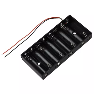 8-AA Slots Battery Spring Clip Holder Case Plastic Storage Box Flat Series 12VDC • $14.56