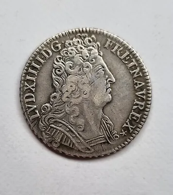 #394 Louis XIV - Quarter Ecu With 3 Crowns 1710 In Paris • £139.14