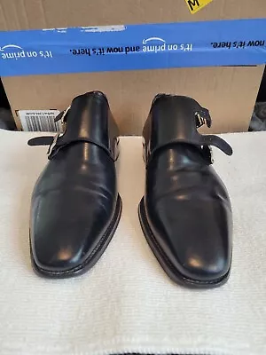 Magnanni Double Monk Strap Quality Leather Loafer - Black -  Spain  Sz 10.5M • $49.99