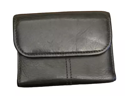 Vintage Coach Wallet Black Leather Natural Compact Clutch Sonoma 4967 Unisex • $49.94