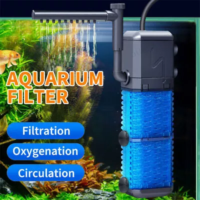 4-in-1 Internal Aquarium Fish Tank Filter Submersible Water Pump 800L/H Oxygen • $19.93