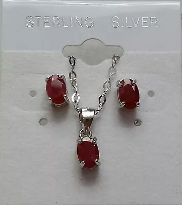 Natural Ruby Jewelry Set 1.7 Ctw • $59.99