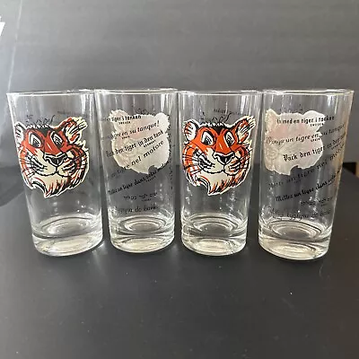 ESSO GLASSES Tiger In Your Tank In Multiple Languages Set Of 4 Vintage Exxon • $10