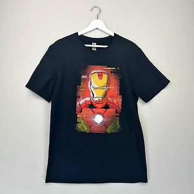 Marvel Iron Man T Shirt Mens Medium Black Gildan Short Sleeve 100% Cotton • £14.99