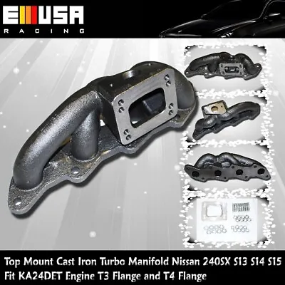 Top Mount Cast Manifold For Nissan 240SX KA24DET 89-94 S13 95-98 S14 S15 • $989.99