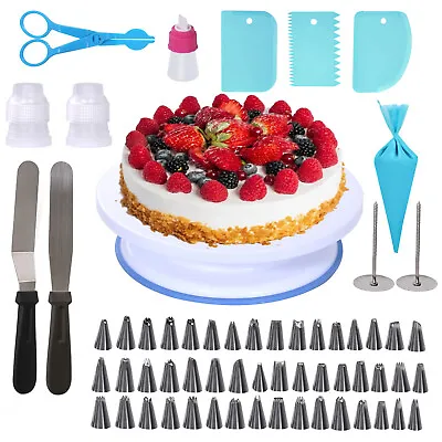 60Pcs Rotating Cake Icing Stand Turntable Decorating Revolving Kitchen Display • £12.99