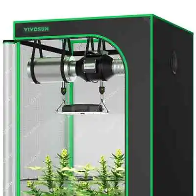 VIVOSUN Complete Grow Tent Kit W/ LED Grow Light 100w 200w 400wW/Inline Fan Kit • $407.99