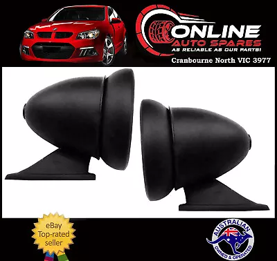 UNIVERSAL Classic Black Sports Side Mirror PAIR Round Retro Racing Car Hot Rod • $119