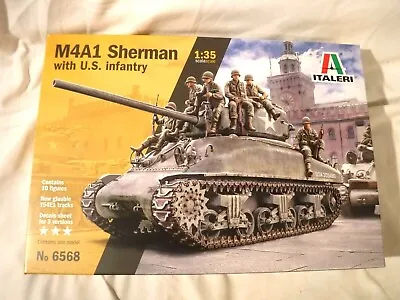 1/35 Italeri US Army Sherman M4A1 W/10 GI's ETO Markings 4/3 Versions # 6568  • $46.95
