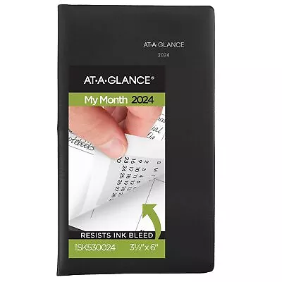 AT-A-GLANCE DayMinder 2024 Monthly Planner Black Pocket 3 12 X 6 - Monthly • $8.40