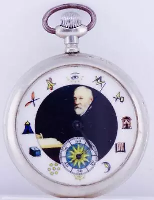 Antique USA Masonic TWC Pocket Watch With Fancy Dial-NOT WORKING FOR REPAIR • £271.45