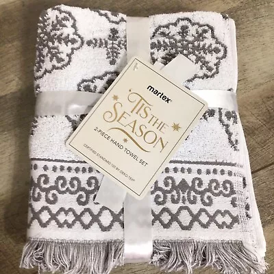 NEW Martex  Tis The Season  2-Piece Snowflake Hand Towel Set • $24