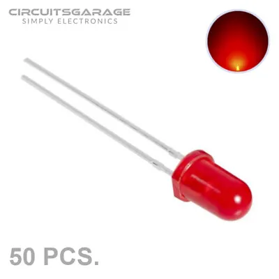 50 X 5mm Bright Colored Red Light Emitting Diode LED Bulb - USA • $7.09