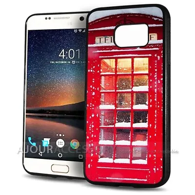 ( For Samsung S7 Edge ) Back Case Cover AJ11398 Phone Booth Red • $9.99