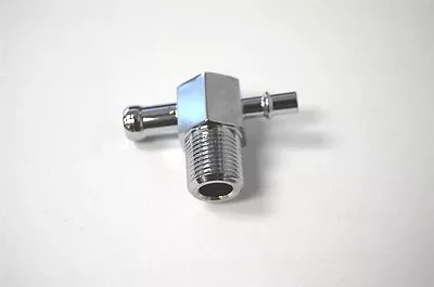 $14.95 • Buy Chrome Billet  Aluminum T Fitting 3/8 NPT To  3/8  & 1/4  Barbs Intake Vacuum