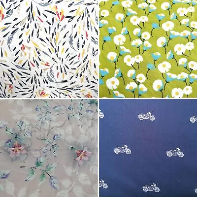 Cotton Lawn Fabric Soft Floral Dress Craft Light Summer Drape Material 53  Wide • £1.50