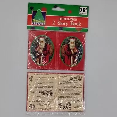 Vintage Trim A Tree Santa Claus St Nick Story Book Ornaments Set Of 2 1993 • $9.99