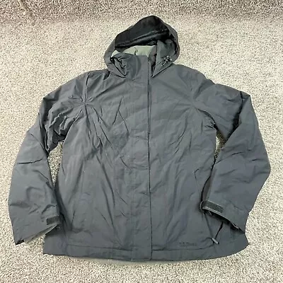 LL Bean Jacket Women Medium Black Outdoors 3 In 1 Hooded Parka Coat Ladies * • $49.99