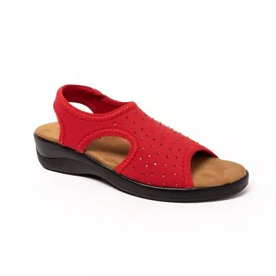 Ladies Dr Lightfoot Lycra Stretch Sandals Comfort Wide Fit Elastic Slingback • £21.99