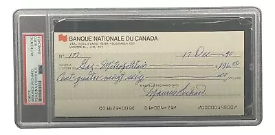 Maurice Richard Signed Montreal Canadiens  Bank Check #172 PSA/DNA • $249.99