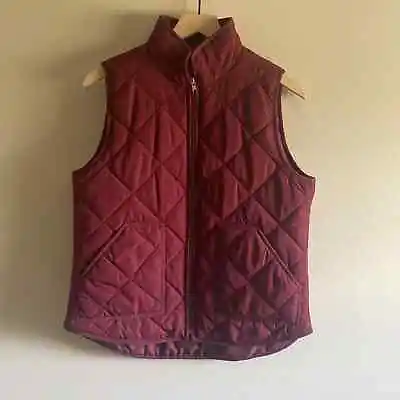 J. Crew Maroon Quilted Puffer Vest Size M • $25