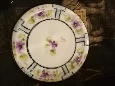 $24.40 • Buy Nippon Moriage Tea Trivet Porcelain Hotplate Handpainted Antique Violets Vintage