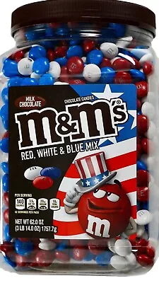 M&M's Milk Chocolate Candies Red White Blue Mix Pantry-Size 62 Ounce • $30.88