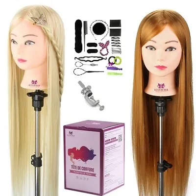 Blonde Brown Hair Training Head Hairdressing Salon Practice Mannequin Doll Braid • £15.69