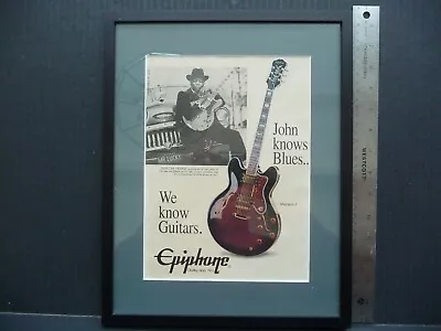 John Knows Blues Epiphone Sheraton II Guitar Advertising Print Mounted & Framed • $15