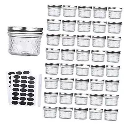  Mini Mason Glass Canning Jars4 OZ Jelly Jars With Regular Silver Lid • $42.70