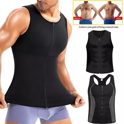 Mens Waist Trainer Neoprene Sweat Vest Body Shaper Fajas Para Hombres Reductora • $4.79