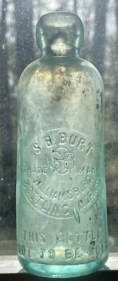 $399.99 • Buy 1900s WILLIAMSBURG, VA, BURT WILLIAMSBURG BOTTLING WORKS HUTCHINSON SODA BOTTLE