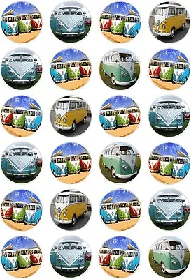 £2.79 • Buy 24 VW Campervan Camper Cupcake Fairy Cake Toppers Edible Rice Wafer Paper