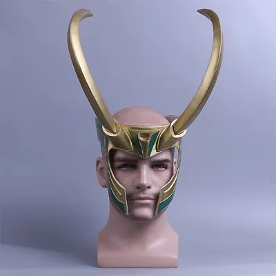 2017 Movie Thor 3 Ragnarok Loki Laufeyson PVC Cosplay Mask Helmet Halloween Prop • £32.40