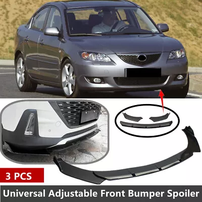 Add-on Universal Fit For 2004-2009 Mazda 3 Front Lip Spoiler Splitter Lip Black • $69.99