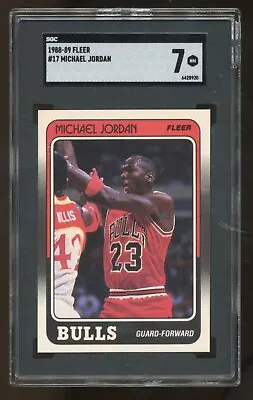 1988-89 Fleer Michael Jordan #17 SGC 7 - Chicago Bulls 3rd Year NBA (6k77) • $90