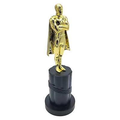Gold Superhero Trophy Statues On Large Black Podium (9.25 ) Movie Award Super He • $8.99