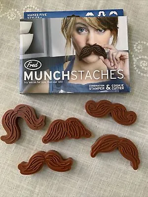 Mustache Cookie Cutters Set Of 5 Fred And Friends Munchstaches Fondant Stampers • $8