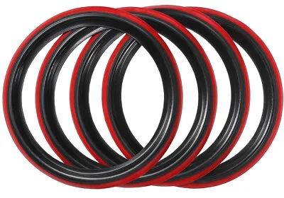 15 Inch Wheel Black And Red Wall Tyre Old School Style Insert Trim Set • $114.40