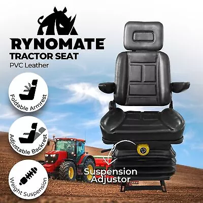 Rynomate Suspension Tractor Seat Forklift Excavator Universal Backrest Chair • $332.45