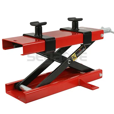 1100LB Motorcycle Center Scissor Lift Jack Hoist Stand Bikes ATVs Scooter Crank • $47.99