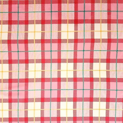 Sale Vintage Marcus Brothers Pink Plaid  High Quality Cotton 3 Yards • $8