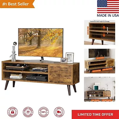 Mid Century Modern TV Stand With Storage - Rustic Brown - Fits TVs Up To 55 In • $140.59